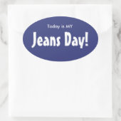 今日はMY Jeans Dayスタンプ – Blue Oval 楕円形シール (バッグ)