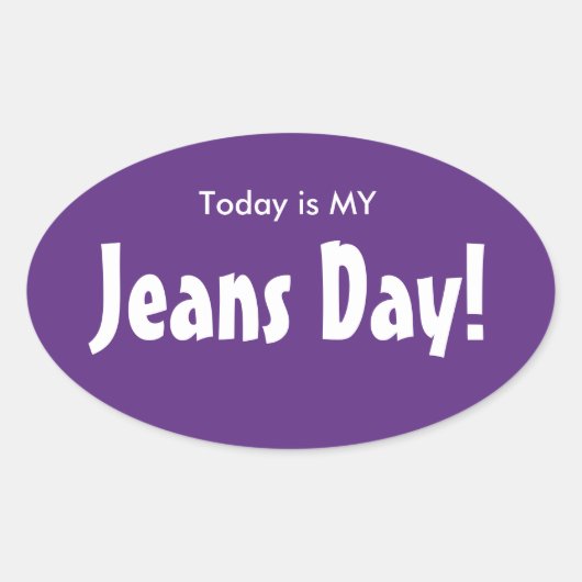 今日はMY Jeans Day Stickers - Purple Oval 楕円形シール (正面)