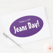 今日はMY Jeans Day Stickers - Purple Oval 楕円形シール (封筒)