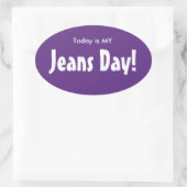 今日はMY Jeans Day Stickers - Purple Oval 楕円形シール (バッグ)