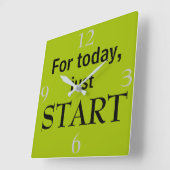 今日はSTARTカッコいいやる気を起こさせる引用文 スクエア壁時計 (傾斜)