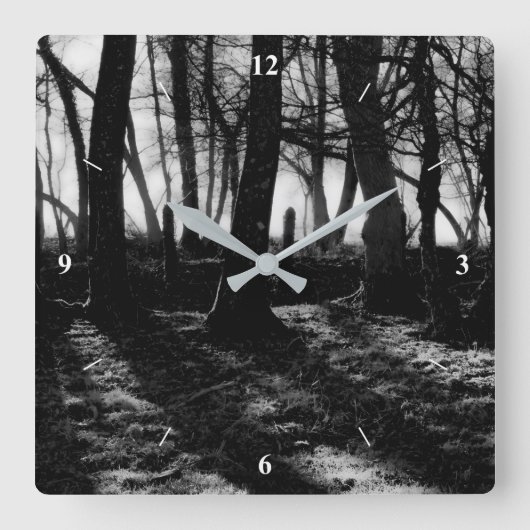 今日もしは森に行って… スクエア壁時計 (正面)