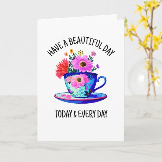 今日も毎日も美しい一日を過ごす カード (黄色い花)