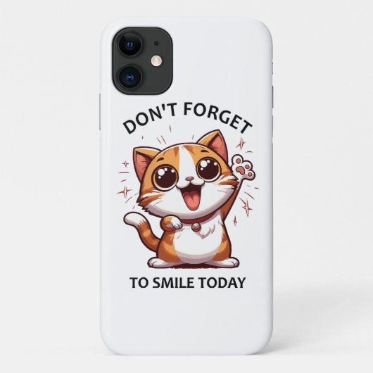 今日も笑顔を忘れずに 面白い幸せな猫 Case-Mate iPhoneケース (裏面)