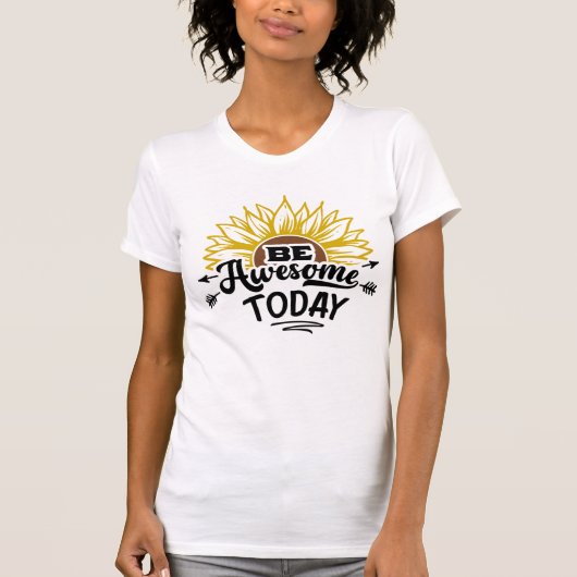 今日も素晴らしい一日を: ひまわりの輝き Tシャツ (正面)