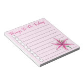 今日やるべきことピンクのユリ花のチェックリスト ノートパッド (アングル)