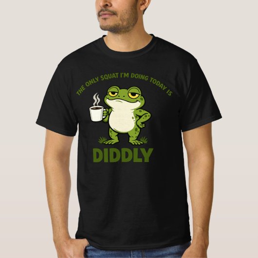 今日やるスクワットはサボります Tシャツ (正面)