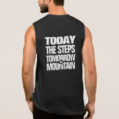 今日やる気を起こさせるのステップ明日の山 Tシャツ (裏面)