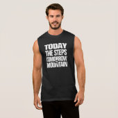 今日やる気を起こさせるのステップ明日の山 Tシャツ (正面フル)