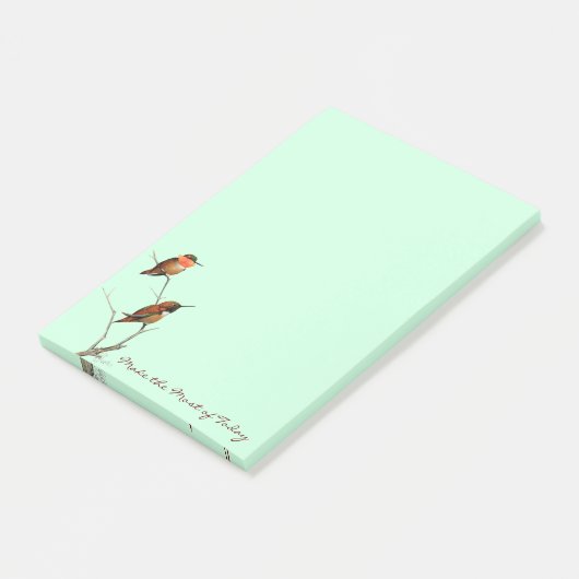 今日をできるだけ利用して下さい: Rufousハチドリの芸術 ポストイット (アングル)