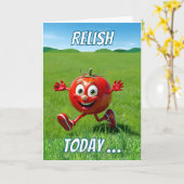 今日を楽しむトマトケチャップパンマンガ カード (黄色い花)