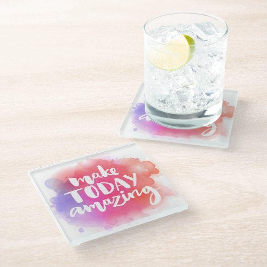 今日を素晴らしいものにする ガラスコースター (アングル)