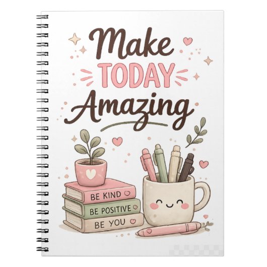 今日を素晴らしいものに Motivation かわいいノート ジャーナル (正面)