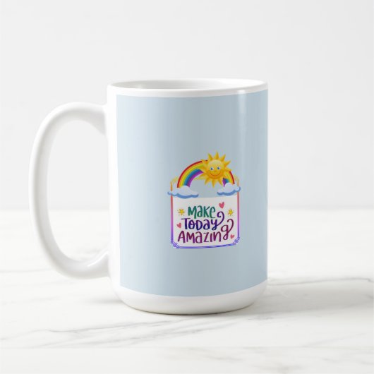 「今日を素晴らしい名前にパーソナライズされた」励まし コーヒーマグカップ (左)