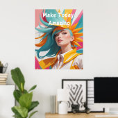 今日を素晴らしい引用文に作る ポスター (ホームオフィス)