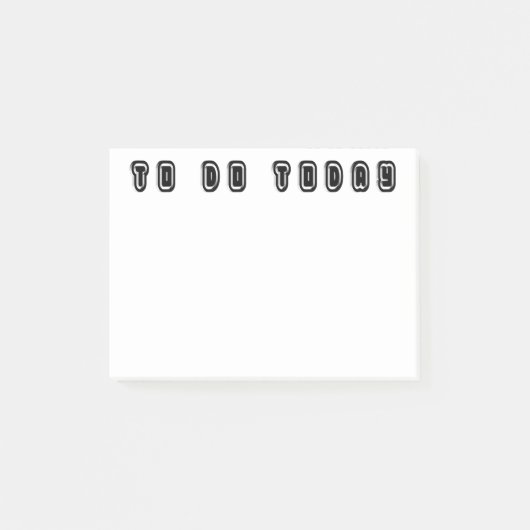 今日を行うエレガントタイポグラフィ白黒 ポストイット (正面)