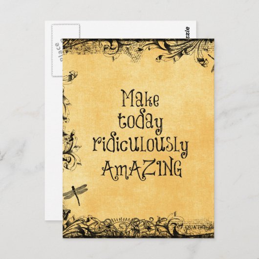 今日を途方もなく素晴らしい人生の引用文 ポストカード (正面/裏面)