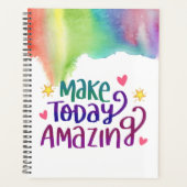 今日を驚かせる | やる気を起こさせる引用文水色 プランナー手帳 (正面)