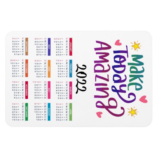 今日を驚かせる | やる気を起こさせる 2022カレンダー マグネット (横)