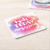 今日を驚かせる スクエアペーパーコースター (アングル)