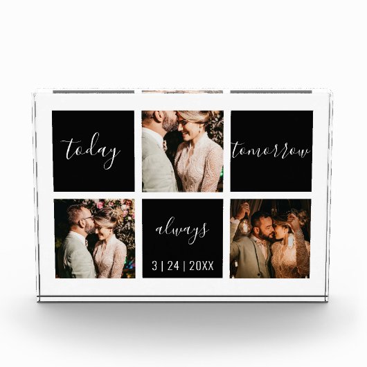 今日エレガントは必ず3枚の写真の記念日 フォトブロック (正面)