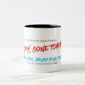 今日クラシックな毛は、明日行って襲います ツートーンマグカップ (中央)