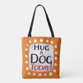 今日トートバッグで犬を抱き締める トートバッグ (裏面)