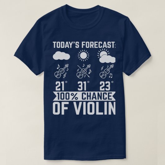 今日バイオリン天気予報Vioの100の予測 Tシャツ (デザイン正面)