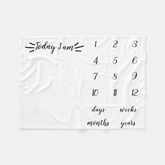 今日モダン私はベビーマイルストーンブランケット フリースブランケット (正面(横))