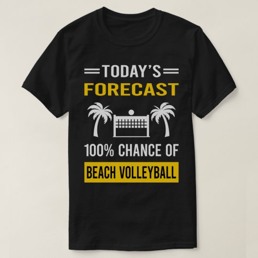 今日予測ビーチバレーボール Tシャツ (デザイン正面)