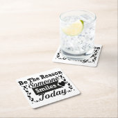 今日人がギフトボックスをスマイルする理由である スクエアペーパーコースター (インサイチュ)