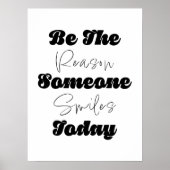 今日人がスマイルする理由であるウォールアートプリント ポスター (正面)