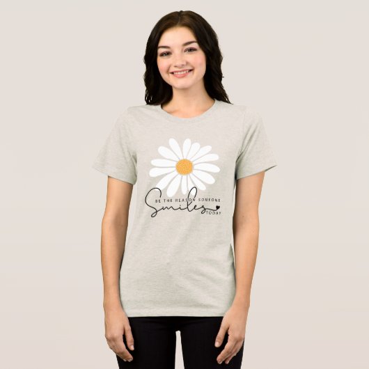 今日人がスマイルする理由やる気を起こさせる トライブレンドＴシャツ (正面全面)