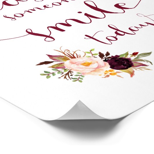 今日人がスマイルする理由やる気を起こさせる ポスター (角)