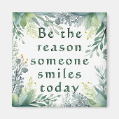 今日人がスマイルする理由感動的 マグネット (正面)