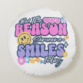 今日人がスマイルする ラウンドクッション (裏面)