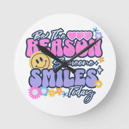 今日人がスマイルする ラウンド壁時計