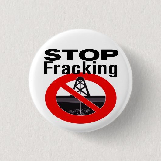 今日停止Fracking! 缶バッジ (正面)
