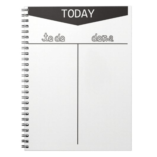 今日完了したリストを整理するには、次の手順に従いまやる気を起こさせるす。 ノートブック (正面)