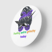 今日感じの余分な歯ごたえ ラウンド壁時計 (傾斜)