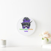 今日感じの余分な歯ごたえ ラウンド壁時計 (ホーム)