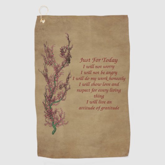 今日感動的の引用文 ゴルフタオル (正面)