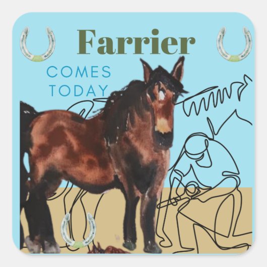 今日来の客 スクエアシール (正面)