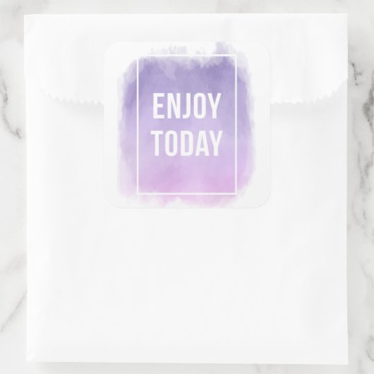 今日楽しむのやる気を起こさせる引用文 スクエアシール (バッグ)