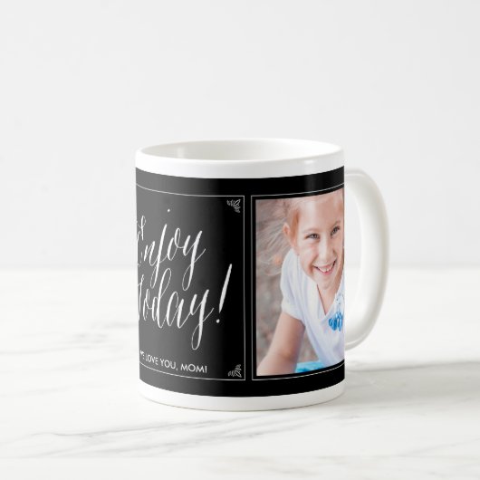 今日楽しむのカスタムフォトマグカップ コーヒーマグカップ (正面右)