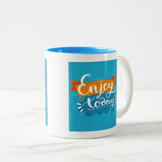 今日楽しんで下さい ツートーンマグカップ (正面右)
