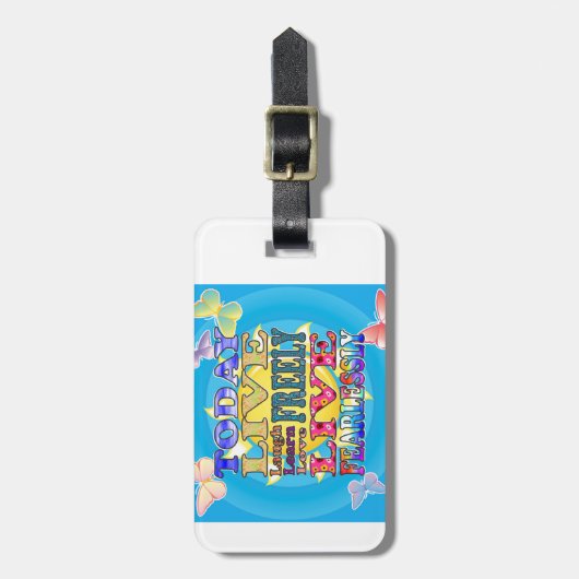 今日生きている、…愛して下さい、笑わせて下さい ラゲッジタグ (正面縦)