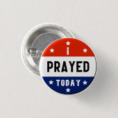 今日祈は赤白&青ラウンド 缶バッジ (正面&裏面)