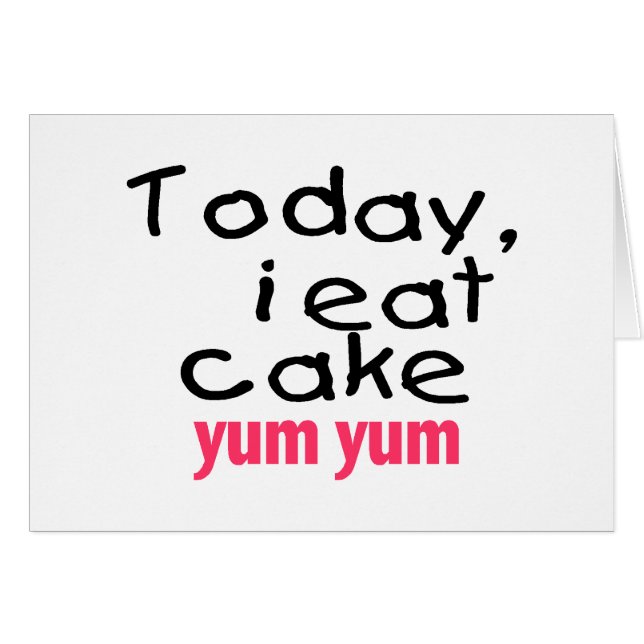 今日私はケーキをYum Yum食べます(ピンク) (正面横)