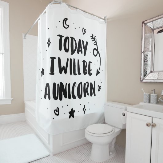 今日私はユニコーンです シャワーカーテン (インサイチュ)